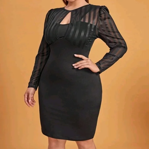 Plus Mesh Panel Cut Out Dress - Picture 3 of 10